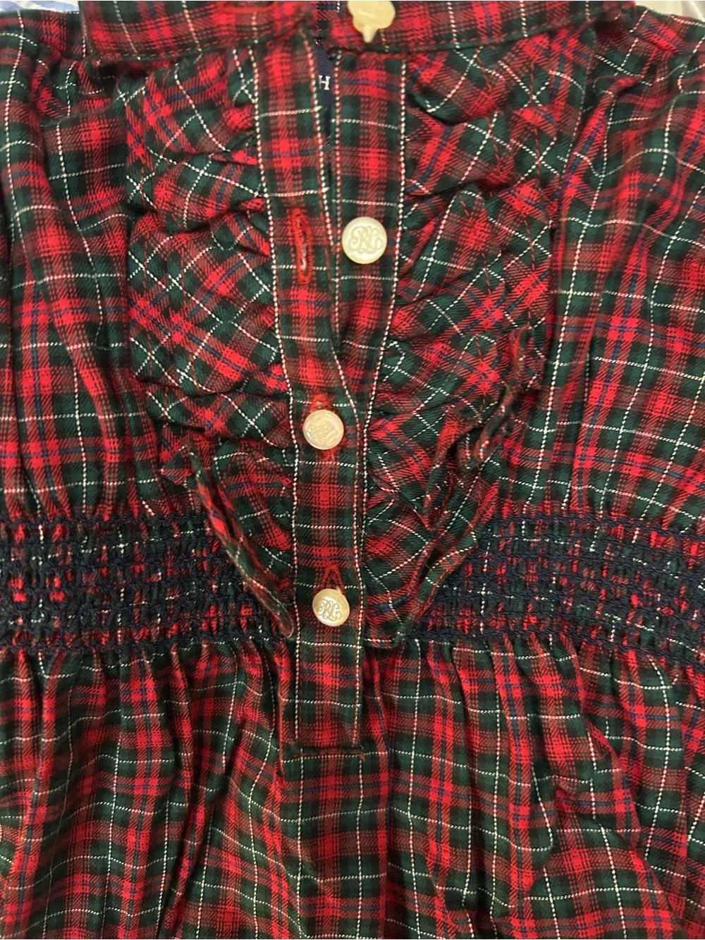 Ralph Lauren Baby Girls Plaid Ruffle Dress 18M NWT Holiday Christmas